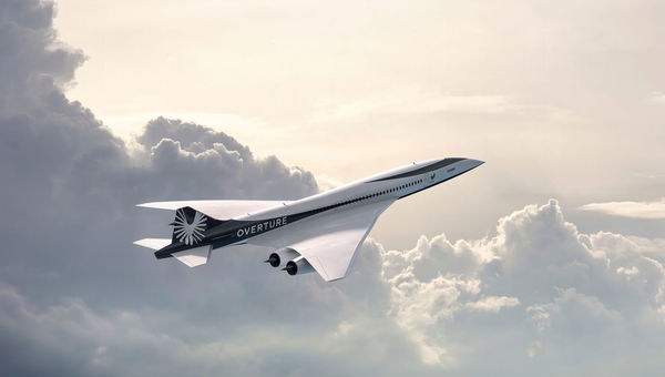 A rendering of Boom's Overture supersonic aircraft design. A rendering of Boom's Overture supersonic aircraft design.