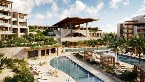 A rendering of the main pool area at the Conrad Los Cabos. A rendering of the main pool area at the Conrad Los Cabos.