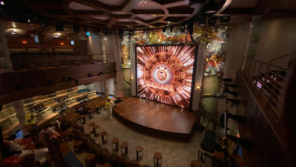 A small theater space called Sarabi pays homage to Simba's mother in "The Lion King" and will host various events, including trivia. A small theater space called Sarabi pays homage to Simba's mother in "The Lion King" and will host various events, including trivia.