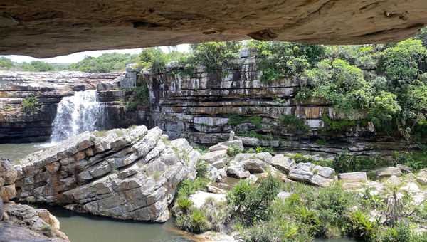 Baboon Cave near GweGwe Beach Lodge, where baboons return each night to sleep under the stars to the soothing sound of the cascading falls. Baboon Cave near GweGwe Beach Lodge, where baboons return each night to sleep under the stars to the soothing sound of the cascading falls.