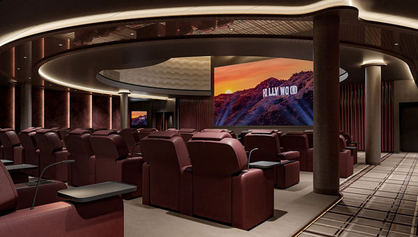 Guests on the Norwegian Breakaway will be able to relax in oversized recliners while dining and watching movies. Guests on the Norwegian Breakaway will be able to relax in oversized recliners while dining and watching movies.