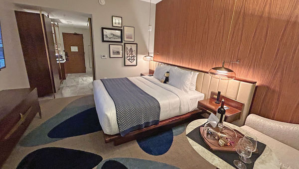 Rooms at the Hotel Polaris feature midcentury-modern design. Rooms at the Hotel Polaris feature midcentury-modern design.