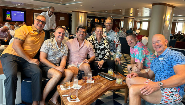 The author (second from right) and onboard friends. The author (second from right) and onboard friends.